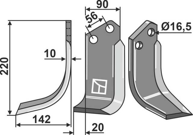 Fräsmesser 220x90mm, links